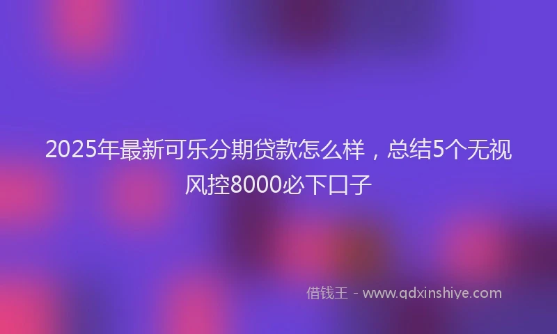 2025年最新可乐分期贷款怎么样，总结5个无视风控8000必下口子
