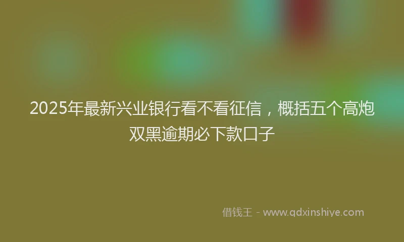 2025年最新兴业银行看不看征信，概括五个高炮双黑逾期必下款口子