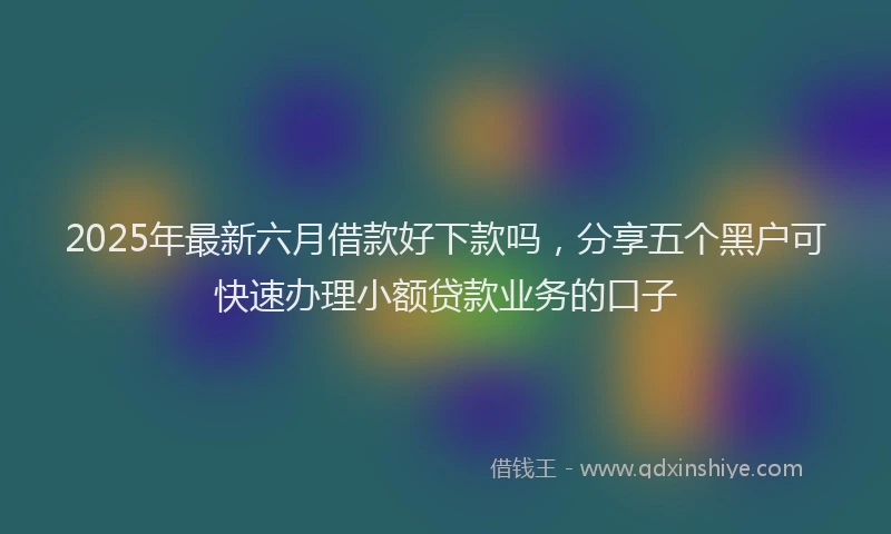 2025年最新六月借款好下款吗，分享五个黑户可快速办理小额贷款业务的口子