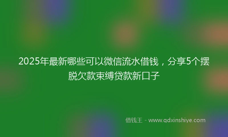 2025年最新哪些可以微信流水借钱，分享5个摆脱欠款束缚贷款新口子