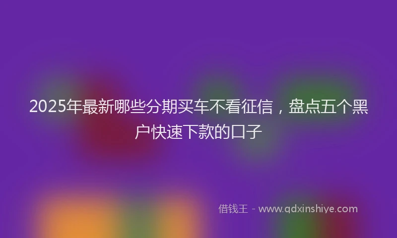 2025年最新哪些分期买车不看征信，盘点五个黑户快速下款的口子