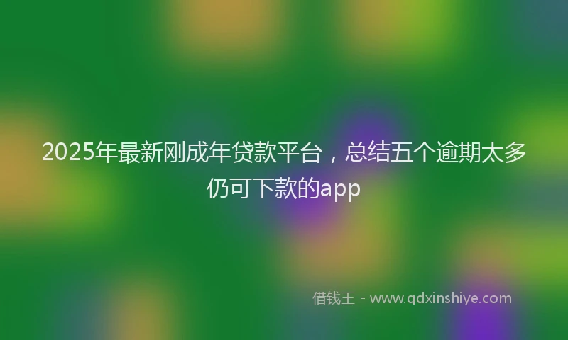 2025年最新刚成年贷款平台，总结五个逾期太多仍可下款的app