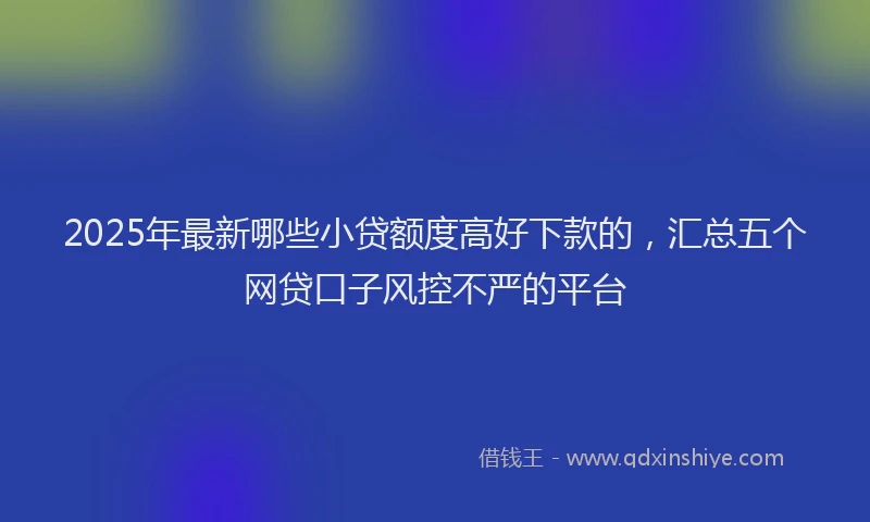 2025年最新哪些小贷额度高好下款的，汇总五个网贷口子风控不严的平台