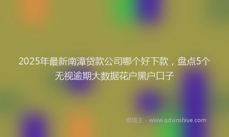 2025年最新南漳贷款公司哪个好下款，盘点5个无视逾期大数据花户黑户口子