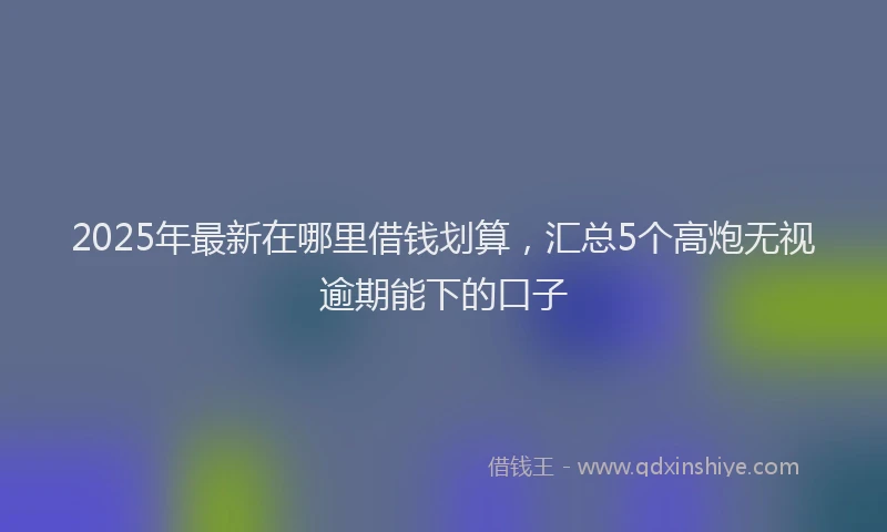2025年最新在哪里借钱划算，汇总5个高炮无视逾期能下的口子