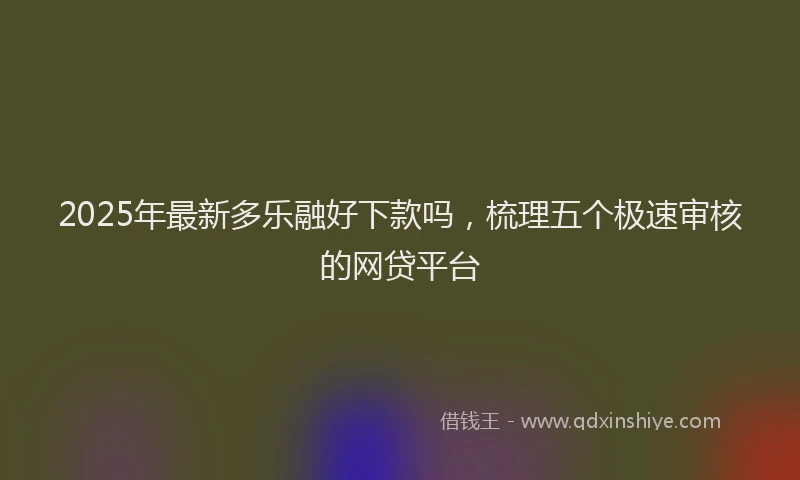2025年最新多乐融好下款吗，梳理五个极速审核的网贷平台