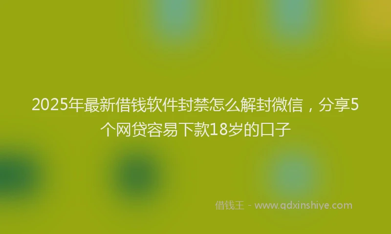 2025年最新借钱软件封禁怎么解封微信，分享5个网贷容易下款18岁的口子
