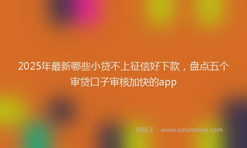 2025年最新哪些小贷不上征信好下款，盘点五个审贷口子审核加快的app