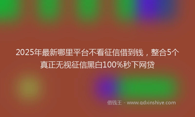 2025年最新哪里平台不看征信借到钱，整合5个真正无视征信黑白100%秒下网贷