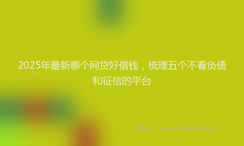 2025年最新哪个网贷好借钱，梳理五个不看负债和征信的平台
