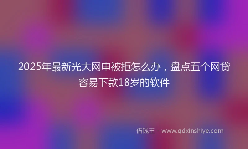 2025年最新光大网申被拒怎么办，盘点五个网贷容易下款18岁的软件