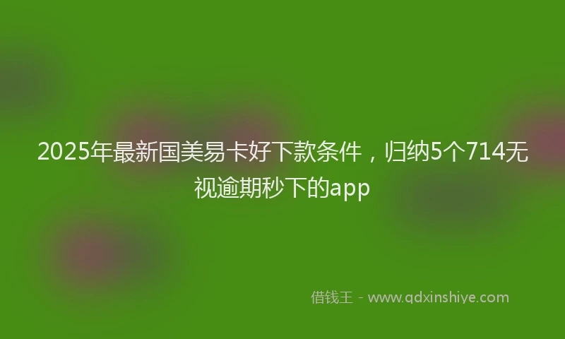 2025年最新国美易卡好下款条件，归纳5个714无视逾期秒下的app