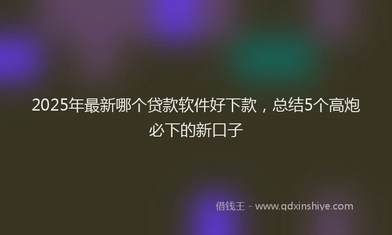 2025年最新哪个贷款软件好下款，总结5个高炮必下的新口子