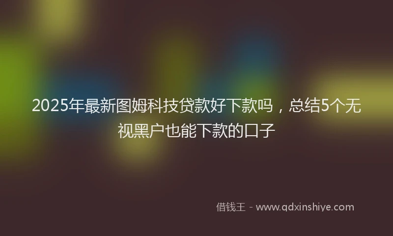 2025年最新图姆科技贷款好下款吗，总结5个无视黑户也能下款的口子
