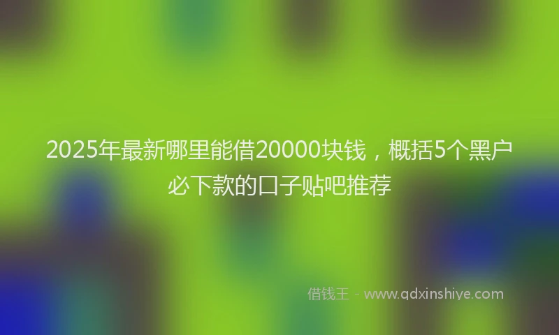 2025年最新哪里能借20000块钱，概括5个黑户必下款的口子贴吧推荐