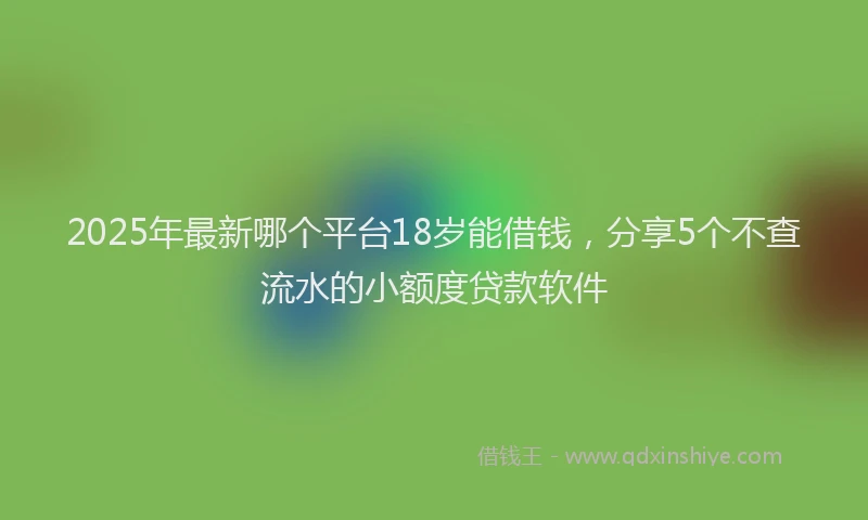 2025年最新哪个平台18岁能借钱，分享5个不查流水的小额度贷款软件