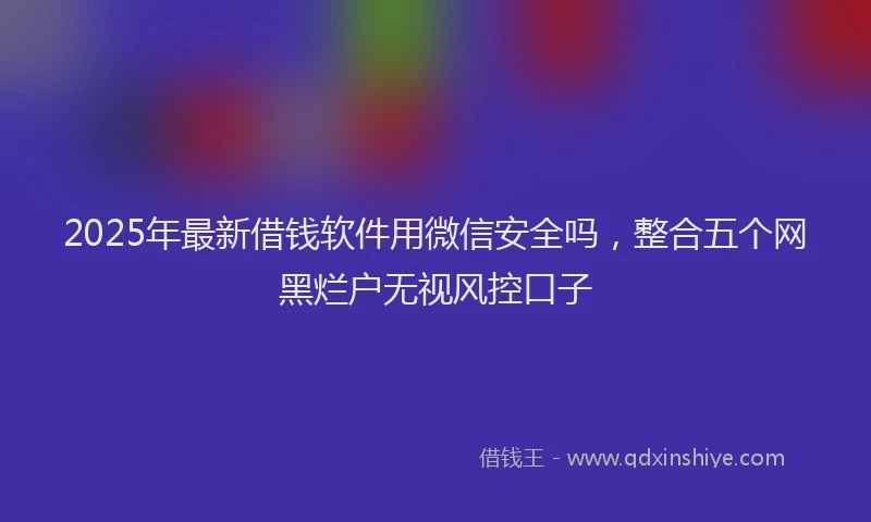 2025年最新借钱软件用微信安全吗，整合五个网黑烂户无视风控口子