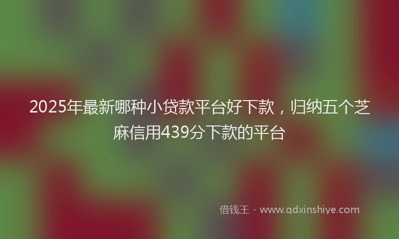 2025年最新哪种小贷款平台好下款，归纳五个芝麻信用439分下款的平台