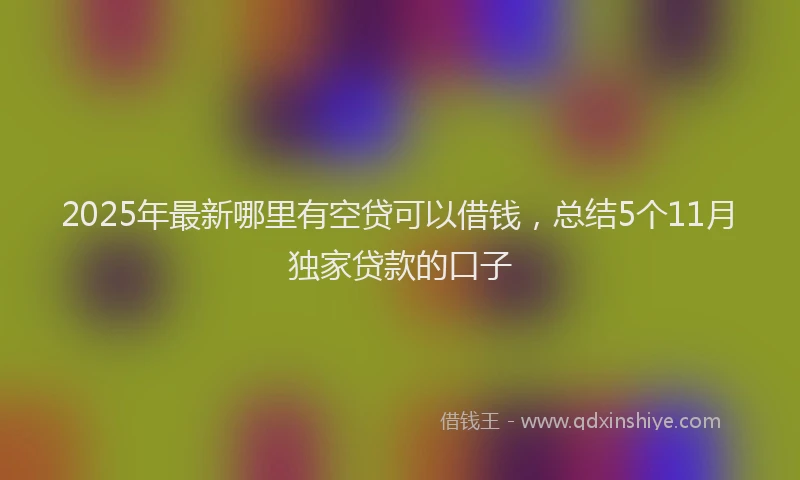 2025年最新哪里有空贷可以借钱，总结5个11月独家贷款的口子