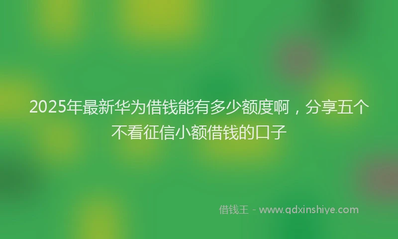 2025年最新华为借钱能有多少额度啊，分享五个不看征信小额借钱的口子