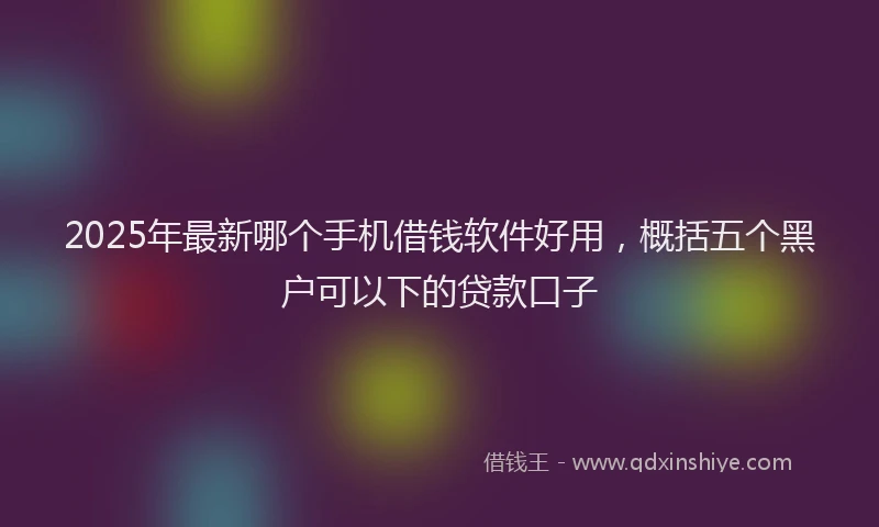 2025年最新哪个手机借钱软件好用，概括五个黑户可以下的贷款口子