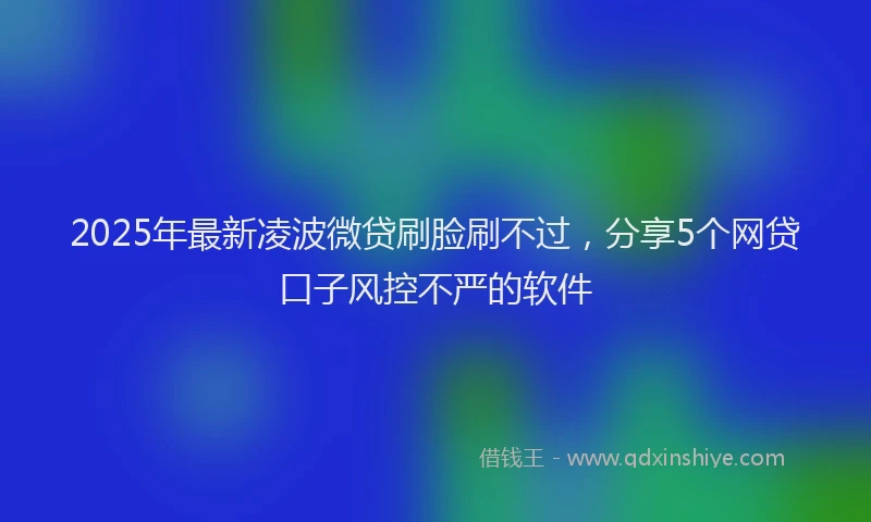 2025年最新凌波微贷刷脸刷不过，分享5个网贷口子风控不严的软件