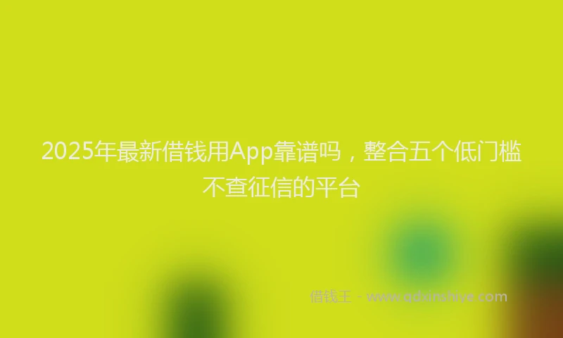2025年最新借钱用App靠谱吗，整合五个低门槛不查征信的平台