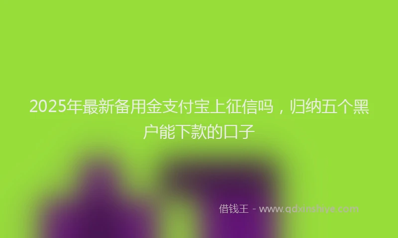 2025年最新备用金支付宝上征信吗，归纳五个黑户能下款的口子