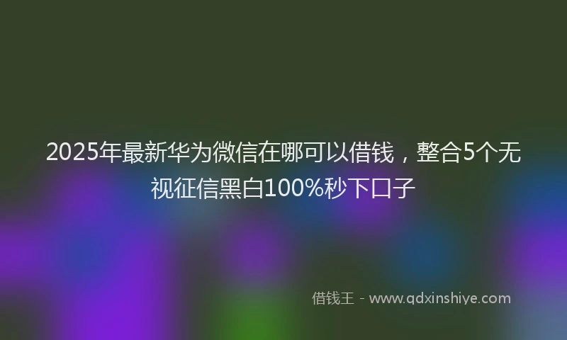 2025年最新华为微信在哪可以借钱，整合5个无视征信黑白100%秒下口子