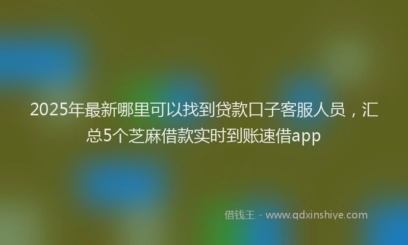 2025年最新哪里可以找到贷款口子客服人员，汇总5个芝麻借款实时到账速借app