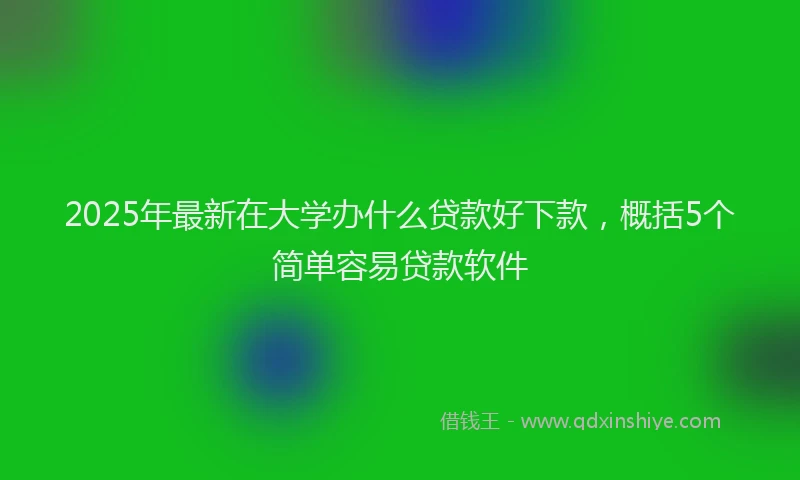 2025年最新在大学办什么贷款好下款，概括5个简单容易贷款软件