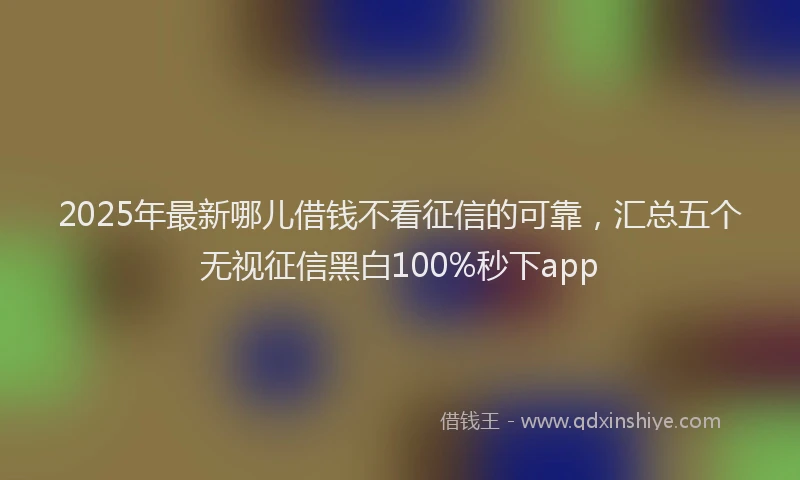 2025年最新哪儿借钱不看征信的可靠，汇总五个无视征信黑白100%秒下app