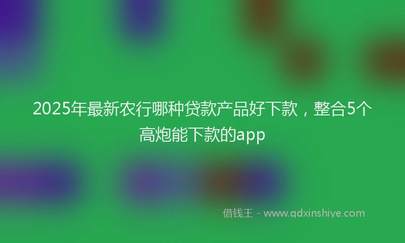 2025年最新农行哪种贷款产品好下款，整合5个高炮能下款的app