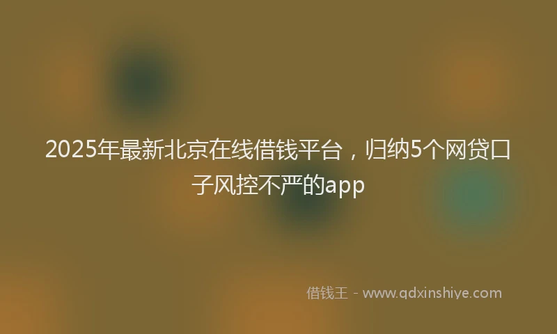 2025年最新北京在线借钱平台，归纳5个网贷口子风控不严的app