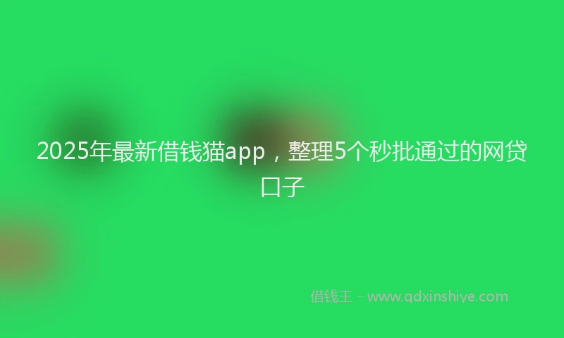 2025年最新借钱猫app，整理5个秒批通过的网贷口子