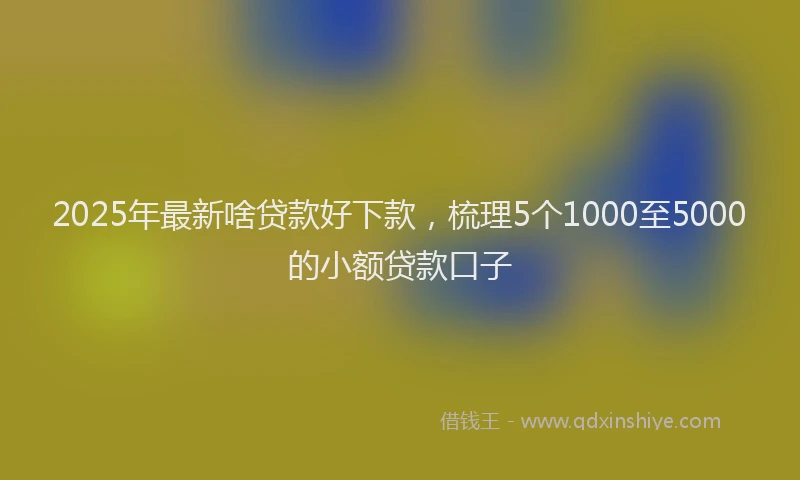 2025年最新啥贷款好下款，梳理5个1000至5000的小额贷款口子