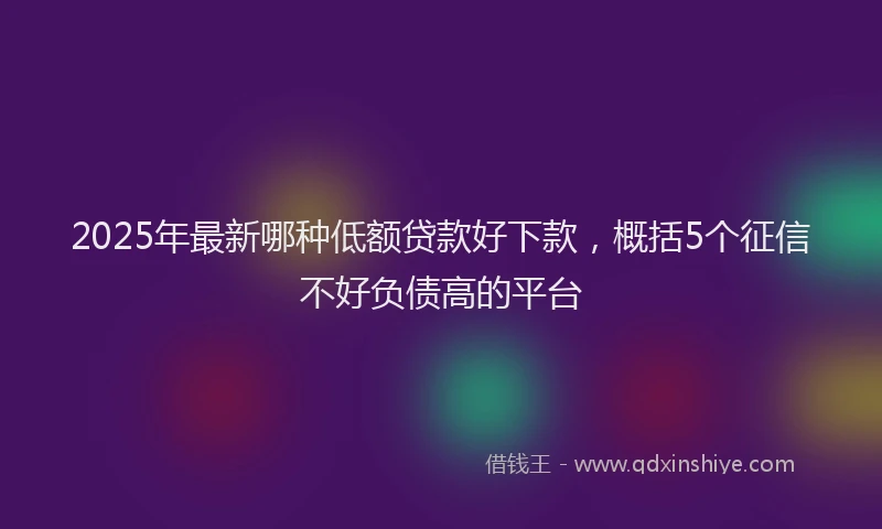 2025年最新哪种低额贷款好下款，概括5个征信不好负债高的平台