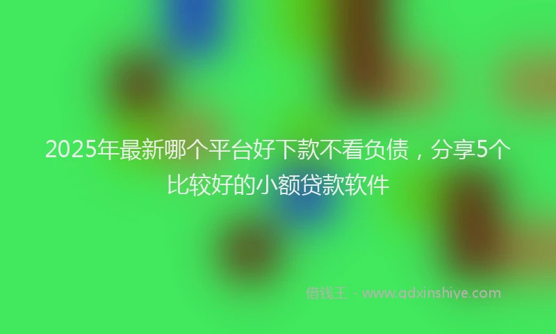 2025年最新哪个平台好下款不看负债，分享5个比较好的小额贷款软件