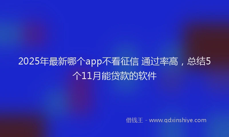 2025年最新哪个app不看征信 通过率高，总结5个11月能贷款的软件