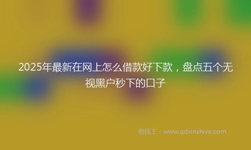 2025年最新在网上怎么借款好下款，盘点五个无视黑户秒下的口子