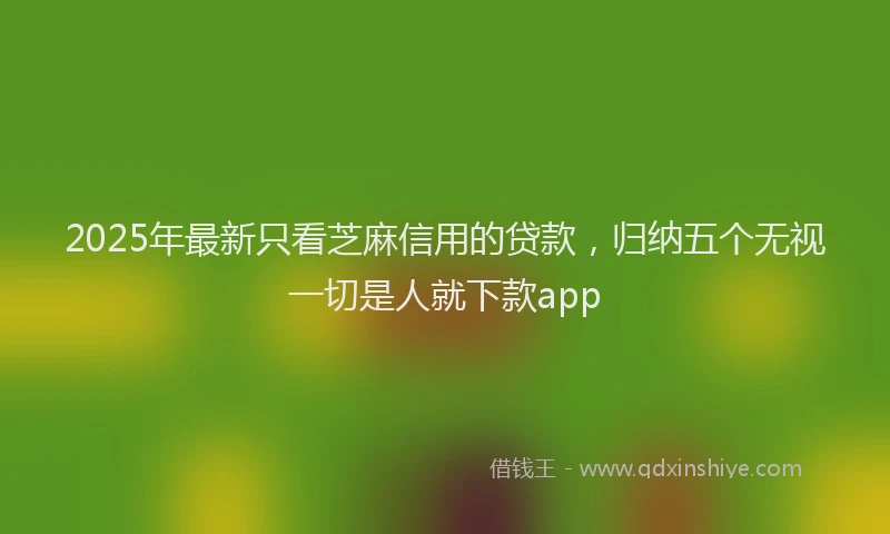 2025年最新只看芝麻信用的贷款，归纳五个无视一切是人就下款app