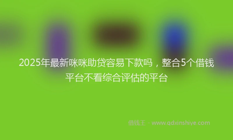 2025年最新咪咪助贷容易下款吗，整合5个借钱平台不看综合评估的平台