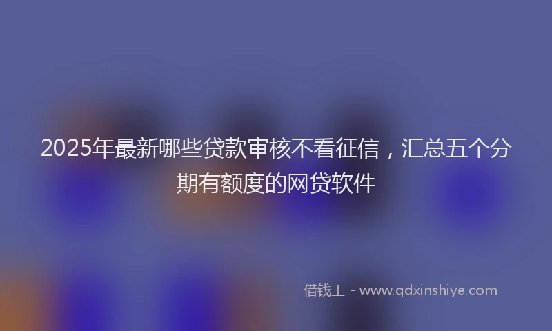 2025年最新哪些贷款审核不看征信，汇总五个分期有额度的网贷软件