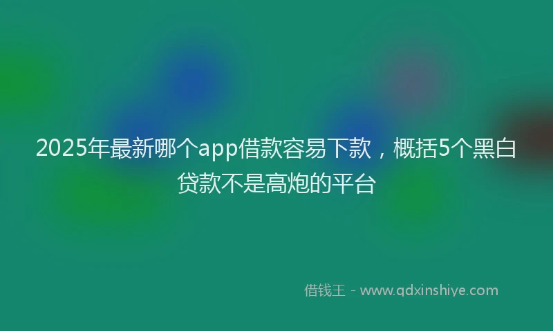 2025年最新哪个app借款容易下款，概括5个黑白贷款不是高炮的平台