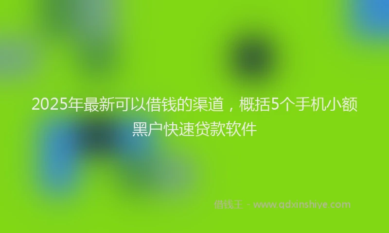 2025年最新可以借钱的渠道，概括5个手机小额黑户快速贷款软件
