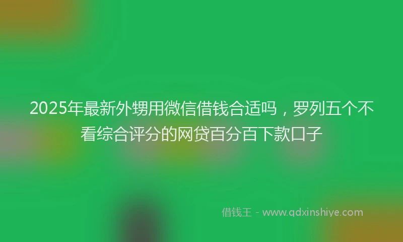 2025年最新外甥用微信借钱合适吗，罗列五个不看综合评分的网贷百分百下款口子