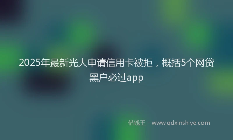 2025年最新光大申请信用卡被拒，概括5个网贷黑户必过app