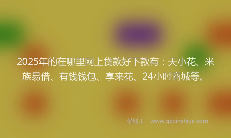 2025年的在哪里网上贷款好下款有：天小花、米族易借、有钱钱包、享来花、24小时商城等。