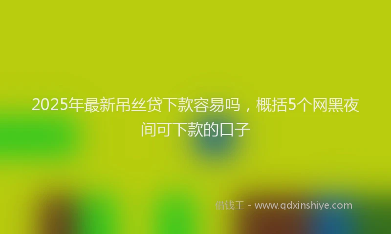 2025年最新吊丝贷下款容易吗，概括5个网黑夜间可下款的口子