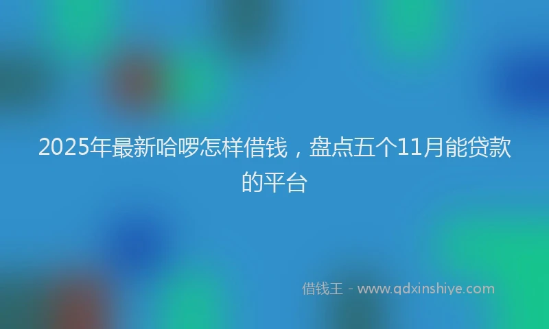 2025年最新哈啰怎样借钱，盘点五个11月能贷款的平台